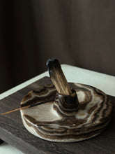 Load image into Gallery viewer, Chocolate Banded Crystal Onyx Cleanse Stick Holder #9