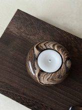 Load image into Gallery viewer, Chocolate Banded Crystal Onyx Tealight Candle Holder #4