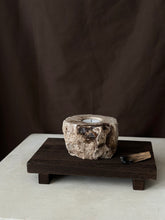 Load image into Gallery viewer, Chocolate Banded Crystal Raw Cut Onyx Tealight Candle Holder #1