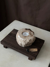 Load image into Gallery viewer, Chocolate Banded Crystal Raw Cut Onyx Tealight Candle Holder #1