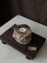 Load image into Gallery viewer, Chocolate Banded Crystal Raw Cut Onyx Tealight Candle Holder #3