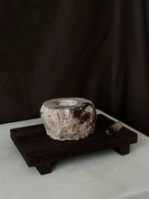 Load image into Gallery viewer, Chocolate Banded Crystal Raw Cut Onyx Tealight Candle Holder #1