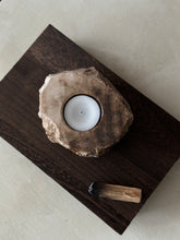 Load image into Gallery viewer, Chocolate Banded Crystal Raw Cut Onyx Tealight Candle Holder #4