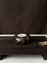 Load image into Gallery viewer, Chocolate Banded Crystal Onyx Tealight Candle Holder #3