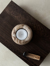 Load image into Gallery viewer, Chocolate Banded Crystal Onyx Tealight Candle Holder #1