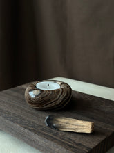 Load image into Gallery viewer, Chocolate Banded Crystal Onyx Tealight Candle Holder #4