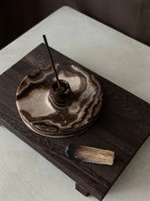 Load image into Gallery viewer, Chocolate Banded Crystal Onyx Cleanse Stick Holder #9