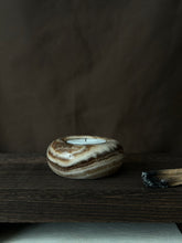 Load image into Gallery viewer, Chocolate Banded Crystal Onyx Tealight Candle Holder #5