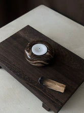 Load image into Gallery viewer, Chocolate Banded Crystal Onyx Tealight Candle Holder #6