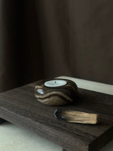 Load image into Gallery viewer, Chocolate Banded Crystal Onyx Tealight Candle Holder #6