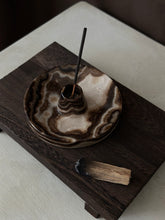 Load image into Gallery viewer, Chocolate Banded Crystal Onyx Cleanse Stick Holder #9