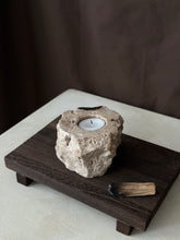 Load image into Gallery viewer, Chocolate Banded Crystal Raw Cut Onyx Tealight Candle Holder #2