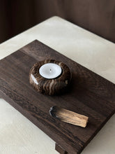 Load image into Gallery viewer, Chocolate Banded Crystal Onyx Tealight Candle Holder #3