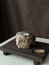 Load image into Gallery viewer, Chocolate Banded Crystal Raw Cut Onyx Tealight Candle Holder #4