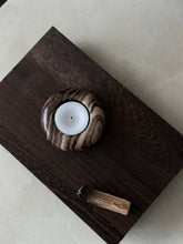 Load image into Gallery viewer, Chocolate Banded Crystal Onyx Tealight Candle Holder #2