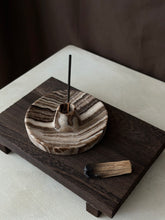 Load image into Gallery viewer, Chocolate Banded Crystal Onyx Cleanse Stick Holder #1