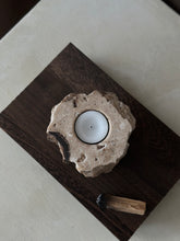 Load image into Gallery viewer, Chocolate Banded Crystal Raw Cut Onyx Tealight Candle Holder #2