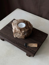 Load image into Gallery viewer, Chocolate Banded Crystal Raw Cut Onyx Tealight Candle Holder #4