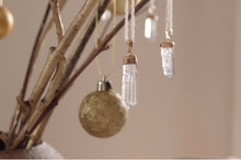 Load image into Gallery viewer, Christmas Ornaments - Clear Quartz Gold Electroplated - Little Quartz Co Crystals
