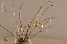 Load image into Gallery viewer, Christmas Ornaments - Clear Quartz Gold Electroplated - Little Quartz Co Crystals