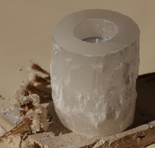 Load image into Gallery viewer, Short Selenite Tealight Candle Holder - Little Quartz Co Crystals