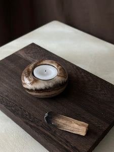 Chocolate Banded Crystal Onyx Tealight Candle Holder #5