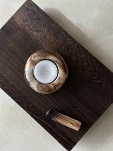 Chocolate Banded Crystal Onyx Tealight Candle Holder #5