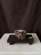 Load image into Gallery viewer, Chocolate Banded Crystal Raw Cut Onyx Tealight Candle Holder #5
