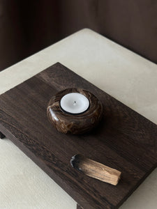 Chocolate Banded Crystal Onyx Tealight Candle Holder #6