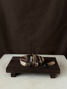 Chocolate Banded Crystal Onyx Cleanse Stick Holder #5