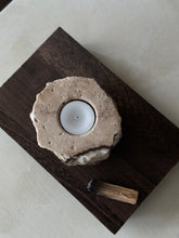 Load image into Gallery viewer, Chocolate Banded Crystal Raw Cut Onyx Tealight Candle Holder #6
