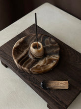 Load image into Gallery viewer, Chocolate Banded Crystal Onyx Cleanse Stick Holder #7
