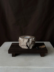 Chocolate Banded Crystal Raw Cut Onyx Tealight Candle Holder #6