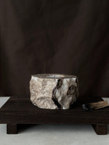 Chocolate Banded Crystal Raw Cut Onyx Tealight Candle Holder #6
