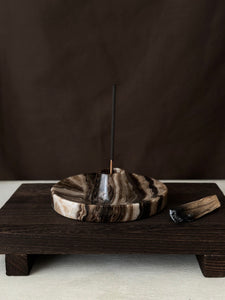 Chocolate Banded Crystal Onyx Cleanse Stick Holder #5