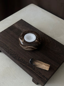 Chocolate Banded Crystal Onyx Tealight Candle Holder #6