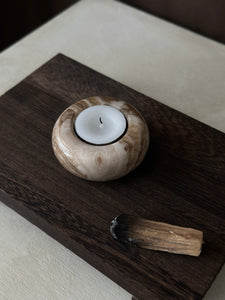 Chocolate Banded Crystal Onyx Tealight Candle Holder #1
