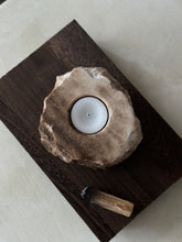 Load image into Gallery viewer, Chocolate Banded Crystal Raw Cut Onyx Tealight Candle Holder #5
