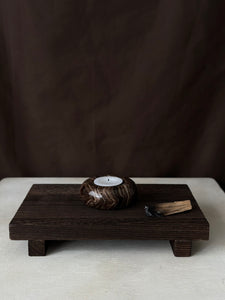 Chocolate Banded Crystal Onyx Tealight Candle Holder #3