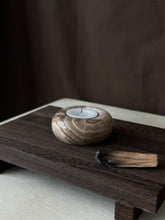Load image into Gallery viewer, Chocolate Banded Crystal Onyx Tealight Candle Holder #1
