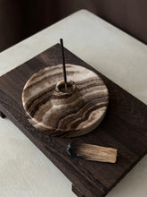 Load image into Gallery viewer, Chocolate Banded Crystal Onyx Cleanse Stick Holder #3
