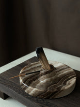 Load image into Gallery viewer, Chocolate Banded Crystal Onyx Cleanse Stick Holder #3
