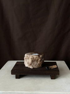Chocolate Banded Crystal Raw Cut Onyx Tealight Candle Holder #4