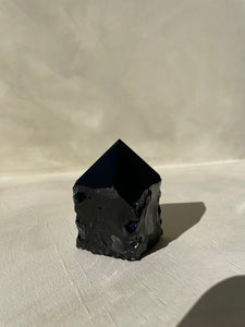 Black Obsidian Polished Point Crystal - Little Quartz Co Crystals