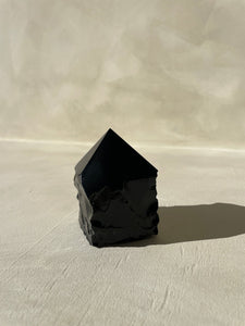 Black Obsidian Polished Point Crystal - Little Quartz Co Crystals