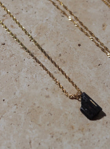 Black Tourmaline Crystal Necklace - Little Quartz Co Crystals