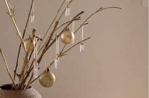 Christmas Ornaments - Clear Quartz Gold Electroplated - Little Quartz Co Crystals