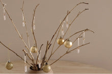 Load image into Gallery viewer, Christmas Ornaments - Clear Quartz Gold Electroplated - Little Quartz Co Crystals
