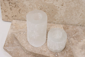 2 Set Selenite Candle Holders Little Quartz Co Crystals