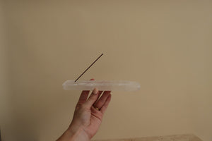 Raw Selenite Incense Holder - Little Quartz Co Crystals